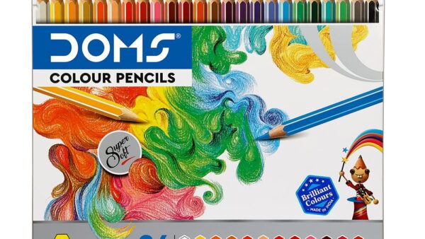 doms colour pencil flat tin pack suitable for kids and creative learning