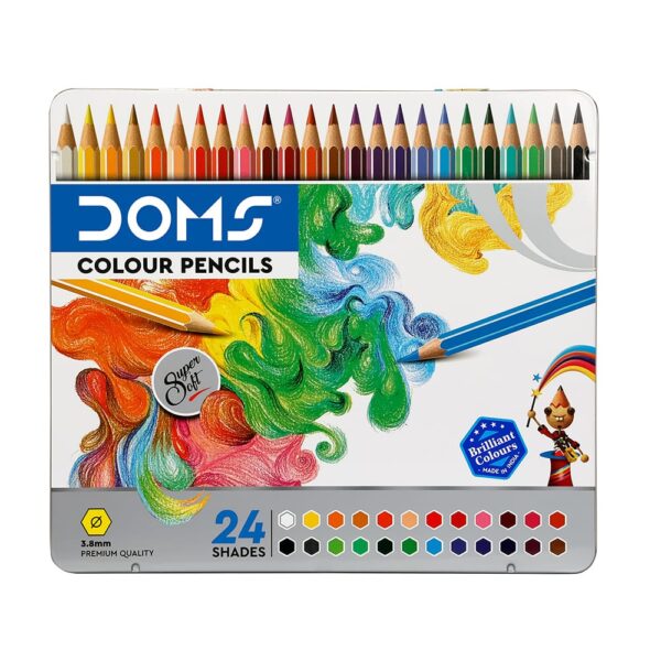 doms colour pencil flat tin pack suitable for kids and creative learning