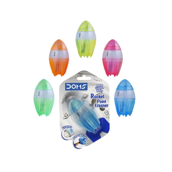 doms rocket point erasner rubber eraser for precise pencil correction