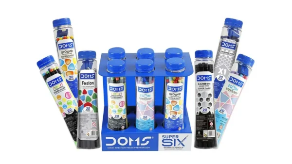 doms super six graphite pencils suitable for kids and school writing use