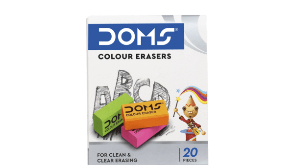 doms colour eraser low dust rubber eraser for students