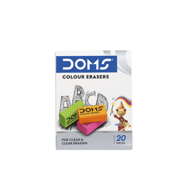 doms colour eraser low dust rubber eraser for students