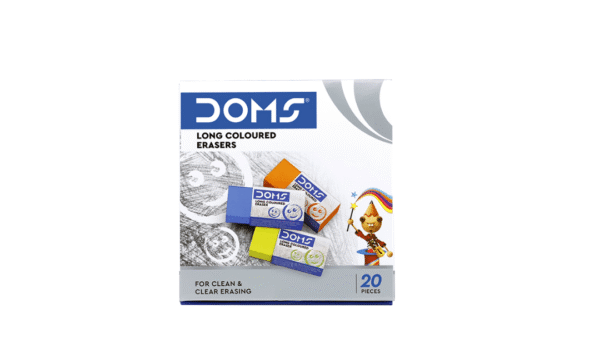 doms long coloured eraser suitable for kids and school use