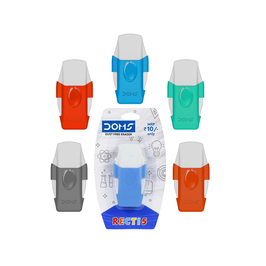 El Raser Duct Doms Recti 5 Dust Free Eraser For Kids | Clean School Eraser