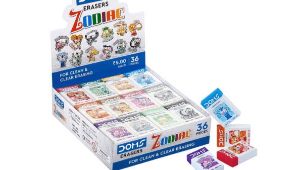 doms zodiac eraser low dust rubber eraser for students