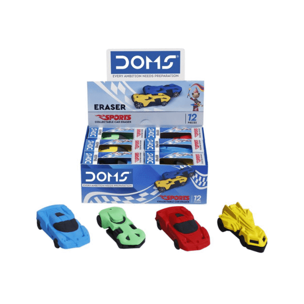doms sports car eraser low dust rubber eraser for students