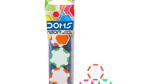 doms neon junior hex eraser suitable for kids and school use