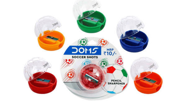 doms soccer shot pencil sharpener suitable for kids and school use
