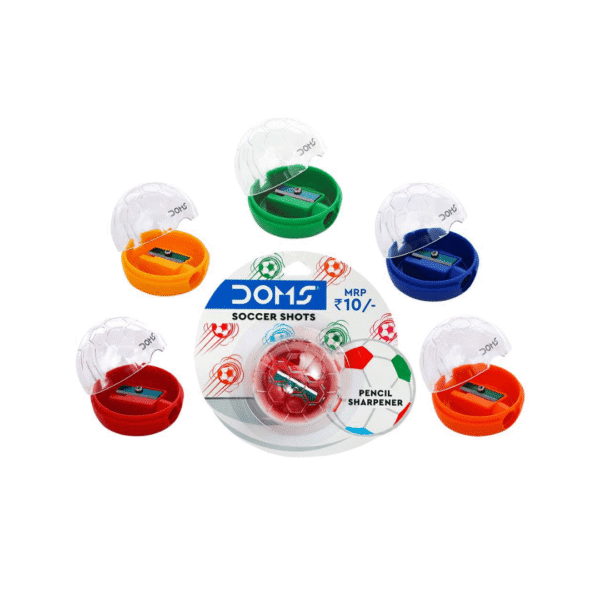 doms soccer shot pencil sharpener suitable for kids and school use