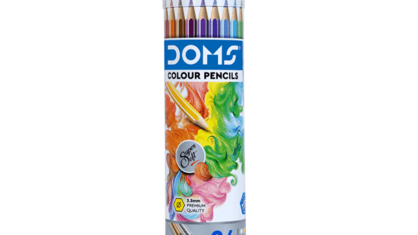 doms colour pencil round tin pack suitable for kids and creative learning