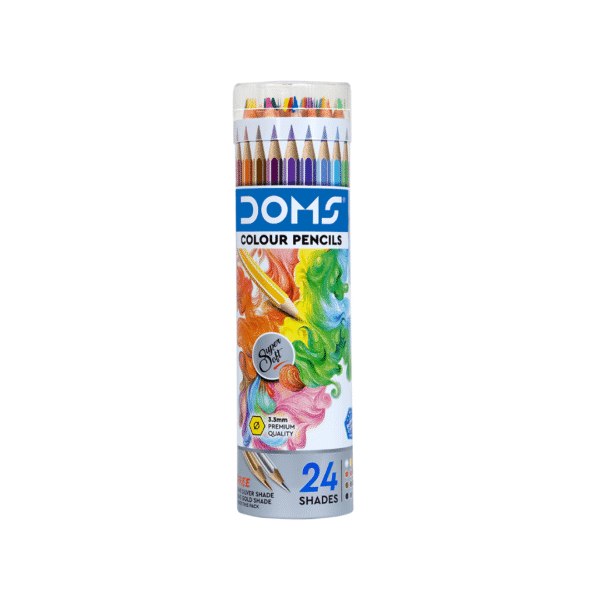 doms colour pencil round tin pack suitable for kids and creative learning