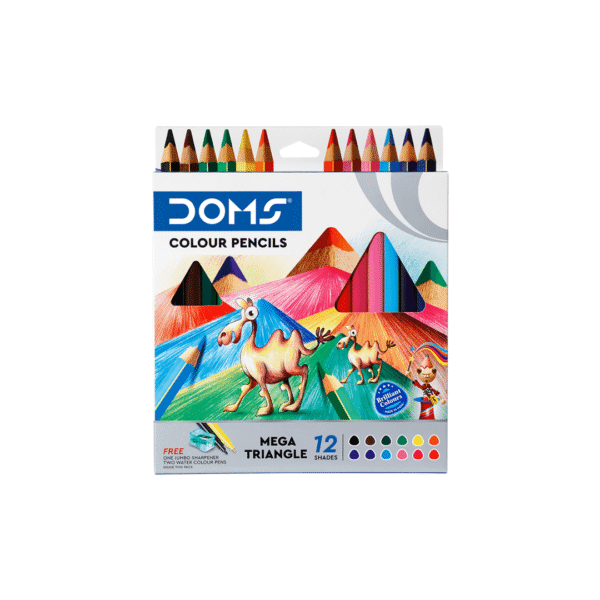 doms mega triangle colour pencil suitable for kids and creative learning