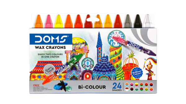 doms bi-colour crayons suitable for kids and creative learning
