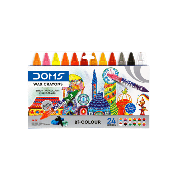 doms bi-colour crayons suitable for kids and creative learning