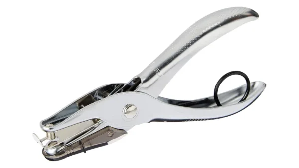 kangaro chrome plated handy paper punch suitable for school and office use