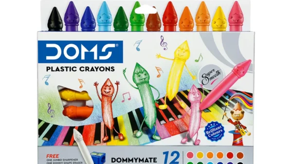 doms dommymate plastic crayons suitable for kids and creative learning