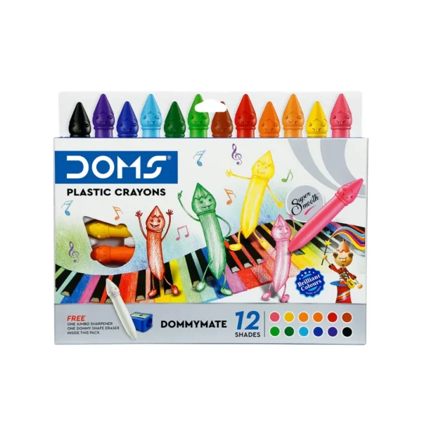 doms dommymate plastic crayons suitable for kids and creative learning