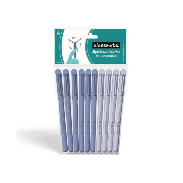 classmate spin 0.7 ball pen smooth retractable pen for students