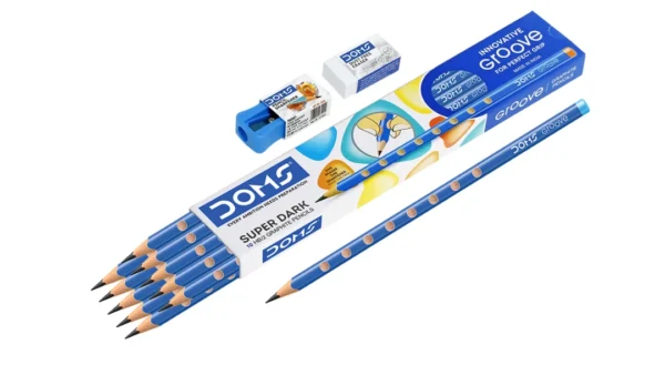 doms groove pencil graphite pencil with grooved grip for students