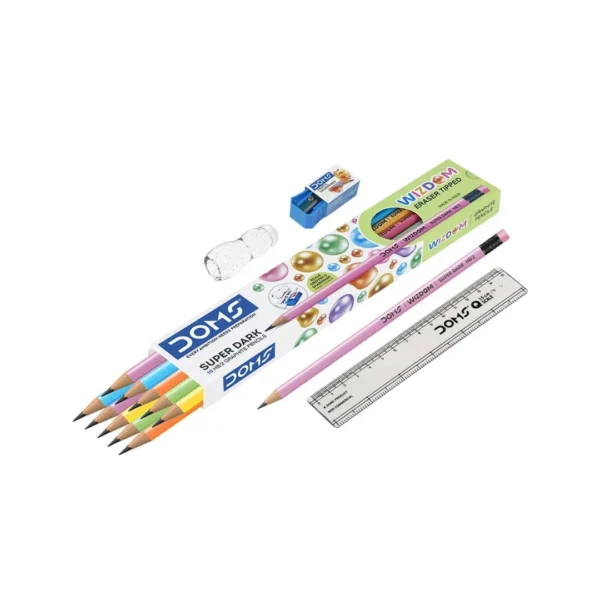 doms wizdom eraser tipped pencil graphite pencil with eraser for students