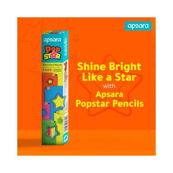 Apsara Pop Star Extra Dark Eraser Tipped Pencil