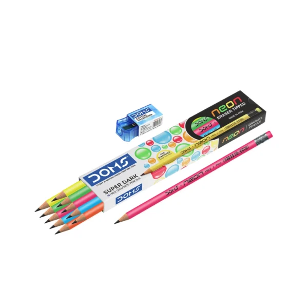 doms neon eraser tipped pencil graphite pencil with eraser for students doms neon eraser tipped pencil graphite pencil with eraser for students