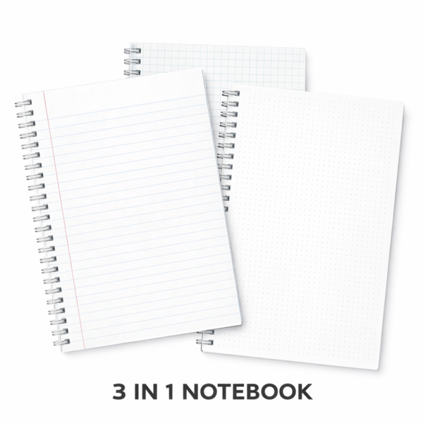 Doms School Notebooks | 120 Pages – 3 in 1 | Size 24 × 18 CM | Series 8625