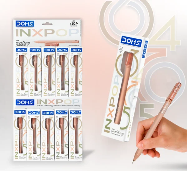 doms inxpop ball pen smooth writing pen for students and office use