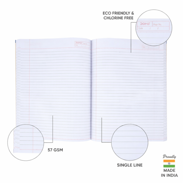doms notebooks 400 pages single line unruled a4 notebook for students